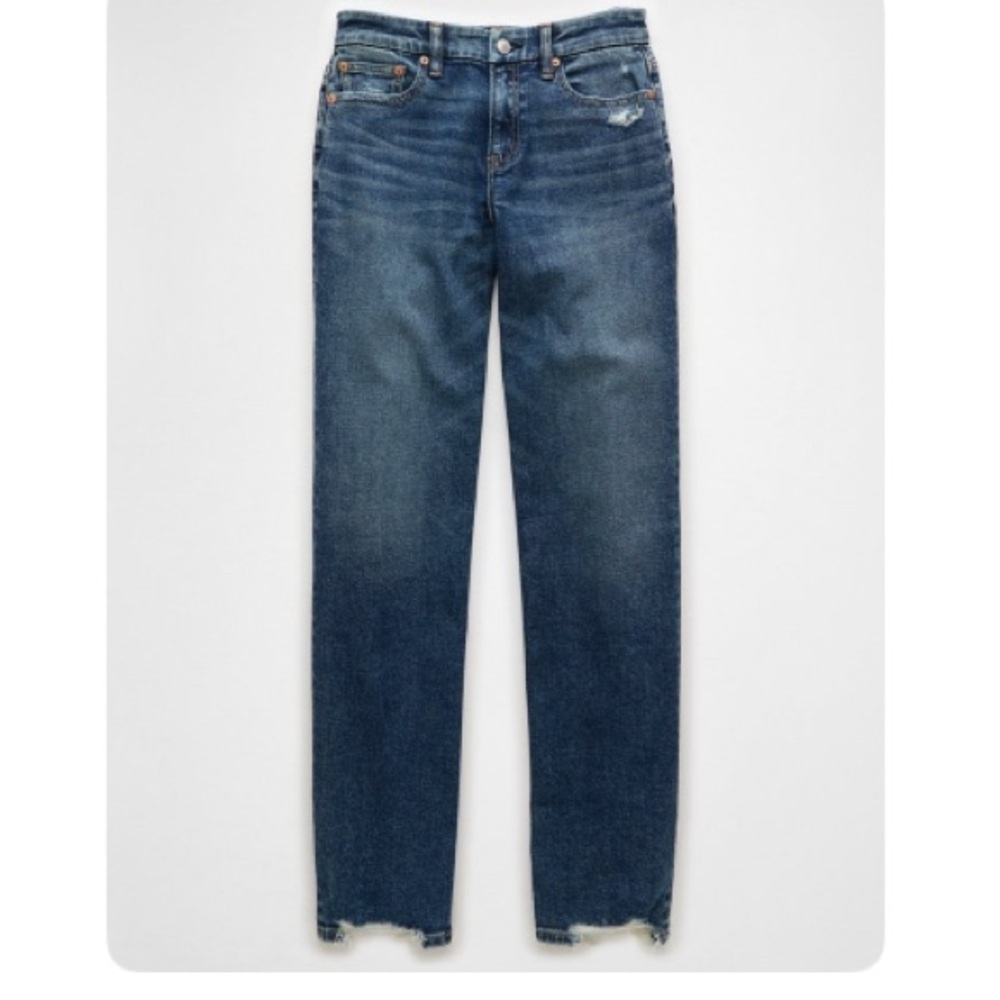 American Eagle Outfitters High-Waisted Curvy Straight Jeans - Blue